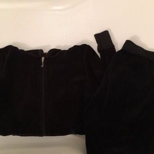 Black velour Juicy Couture matching suit